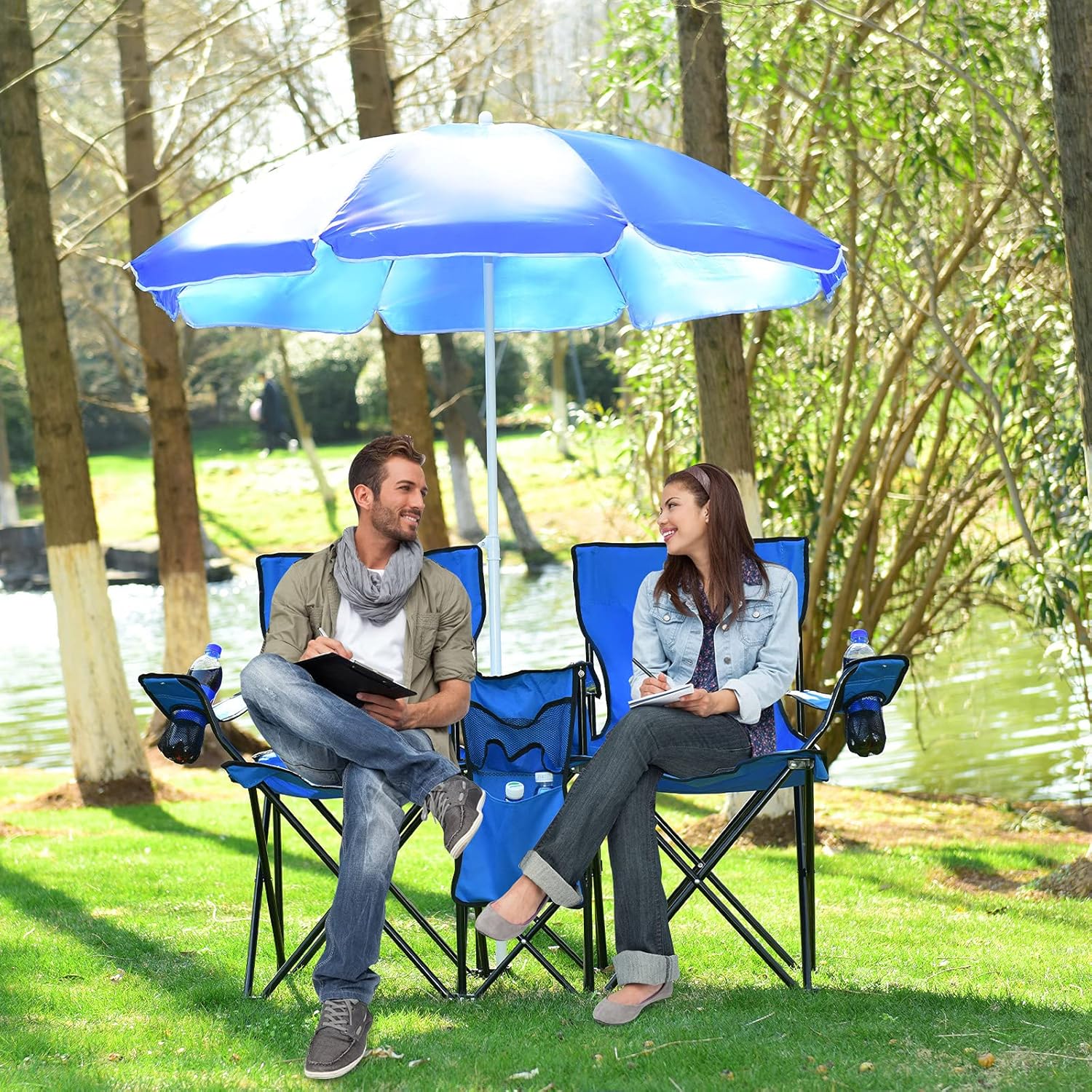 Chaise Pliante Double avec Parasol