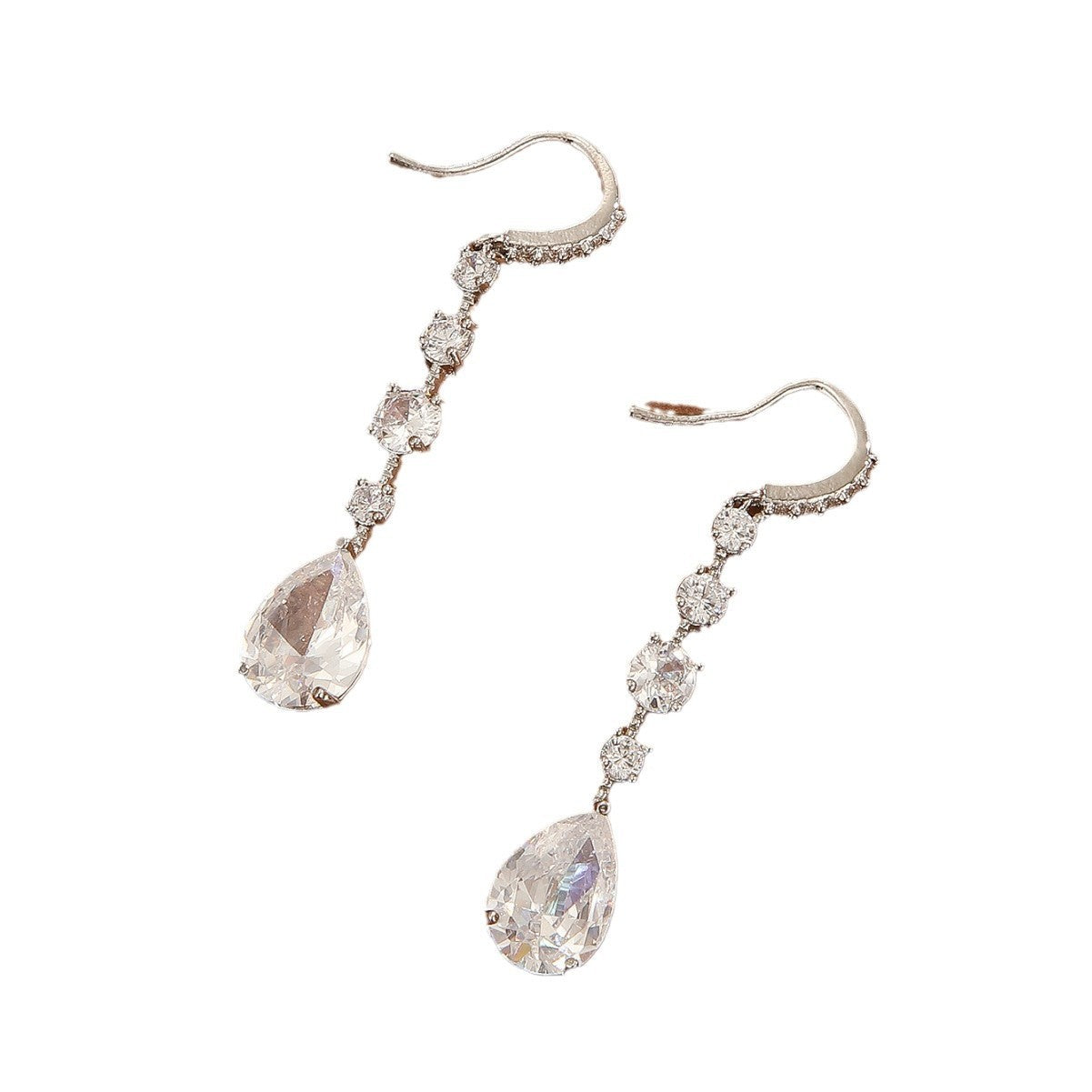 New European And American Luxury Pear-shaped Drop High-carbon Earrings For Women