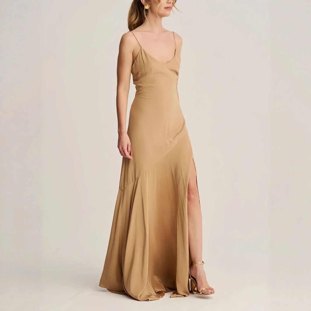 Elegant High-neck Ruffled Cape Gown With Graceful Evening Dress